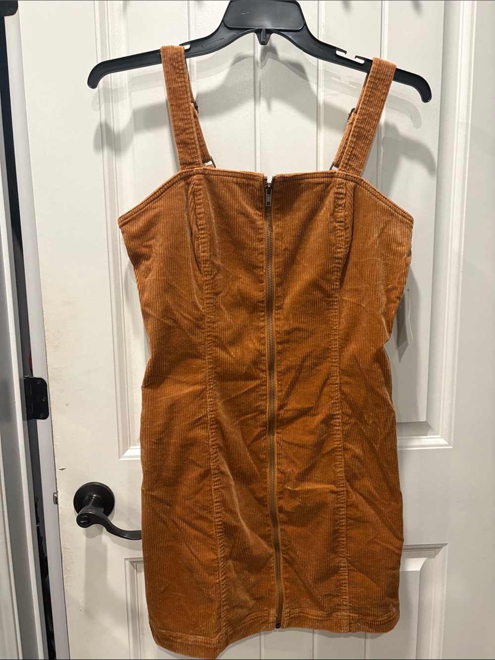 Rust Corduroy Zip-Front Mini Dress by SO woman’s size large NWT